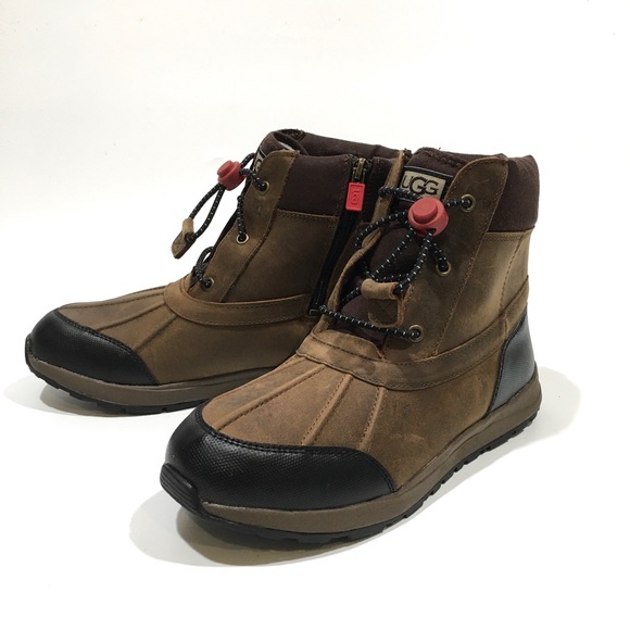UGG TURLOCK WATERPROOF SNOW BOOTS WALNUT BROWN LEATHER -BIG KIDS US 6 -NEW - Picture 4 of 10